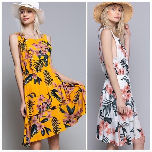 *CLEARANCE* POL Wandering the Tropics Midi Dress - Picture 5 of 15